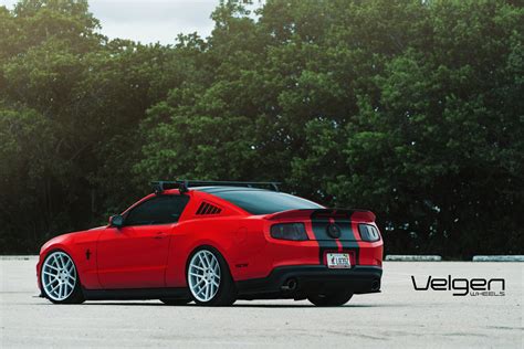 Slammed Mustang GT with Black Headlights on Velgen Wheels — CARiD.com ...