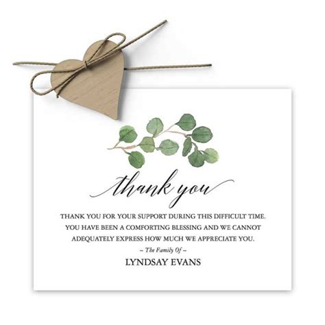 Custom Funeral Thank You Card designed with your personal message