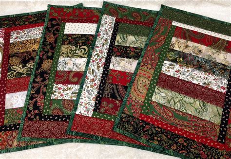 Stunning Quilted Christmas Placemats Set of 4