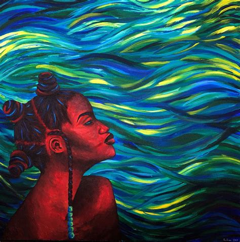 The Aboriginal Water Woman Print | Etsy