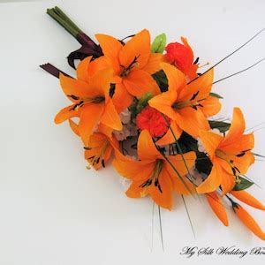 Orange Tiger Lily Bouquet Orange Tiger Lily Arm Bouquet - Etsy