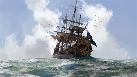 Galleon on sea painting, video games, Skull & Bones, ship, pirates HD wallpaper | Wallpaper Flare