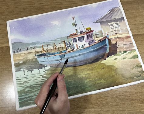 Learn to Paint a Fishing Boat in Watercolor - Art for Sharing