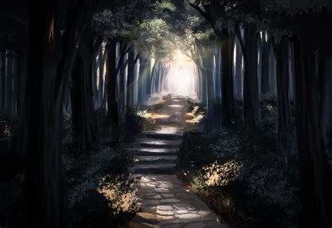 anime, Forest, Landscape, Trees, Path Wallpapers HD / Desktop and Mobile Backgrounds