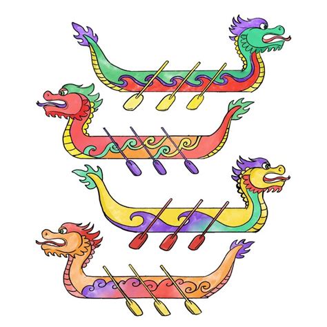 Free Vector | Dragon boat collection concept