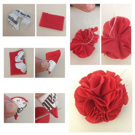 Made this flower lapel pin for my suits. Placed a small round red felt ...