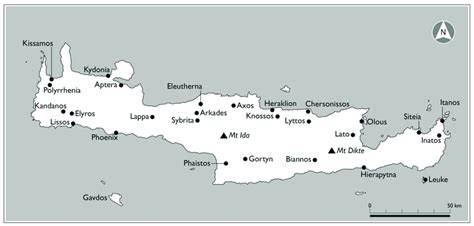 Map of Crete with major cities (Maxine Anastasi). | Download Scientific Diagram