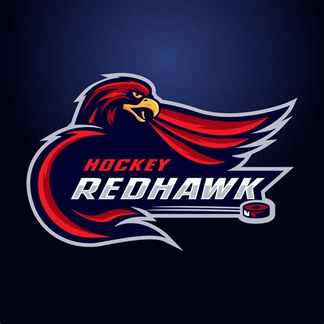 Hockey red hawk mascot logo 8440616 Vector Art at Vecteezy