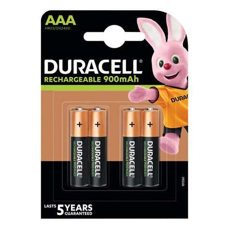 Duracell Stay Charged Rechargeable AAA NiMH 750mAh Batteries (4 Pack ...