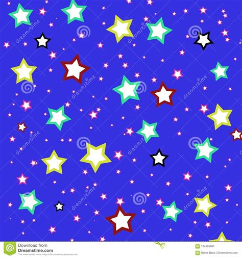 Colorful Stars Illustration on Blue Background Stock Illustration ...