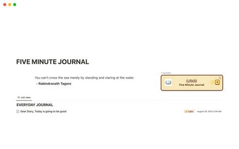 FIVE MINUTE JOURNAL Template by n0c0de | Notion Marketplace