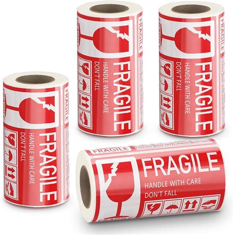 Amazon.com : Fragile Stickers for Shipping, Red Fragile Tags with ...