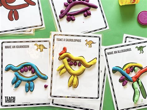 Printable Dinosaur Play Dough Mats - Teach Beside Me