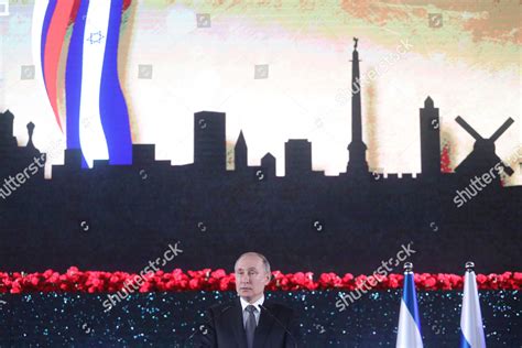 Russian President Vladimir Putin Delivers Speech Editorial Stock Photo ...