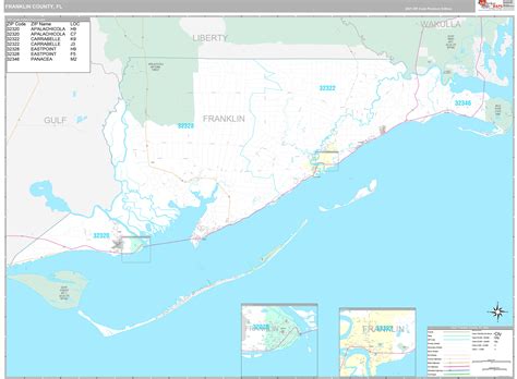 Franklin County, FL Wall Map Premium Style by MarketMAPS - MapSales