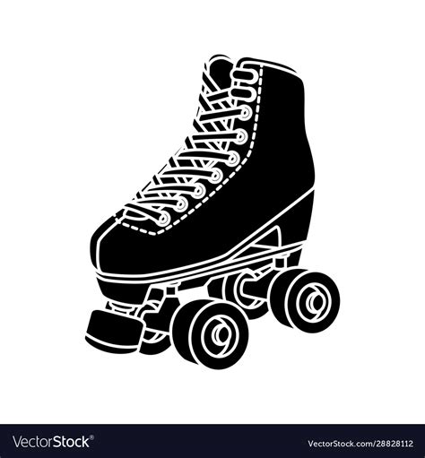 Silhouette roller skate nineties retro Royalty Free Vector