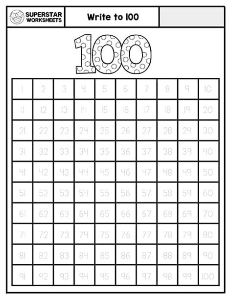 Hundreds Chart Printables - Superstar Worksheets