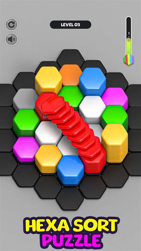 Hexa Sort Puzzle 3D Hexa Sorting Challenge! Hexa Sort Games Color Tiles ...