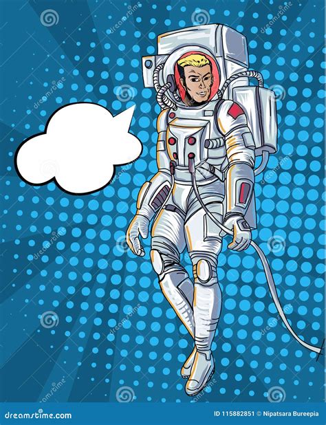 Space Man Comic Art.Astronauts Fly in the Space and Atmosphere ...