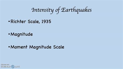 Earthquake Intensity and the Richter and Moment Magnitude Scales - YouTube