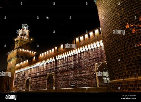 medieval castle at night Stock Photo - Alamy