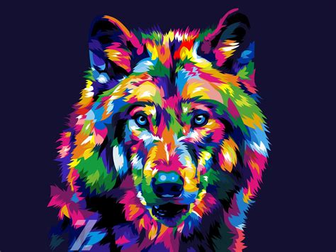 Wolf in Pop Art | Pop art animals, Dog painting pop art, Pop art