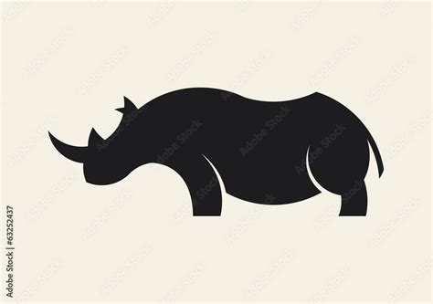 rhino silhouette Stock Vector | Adobe Stock