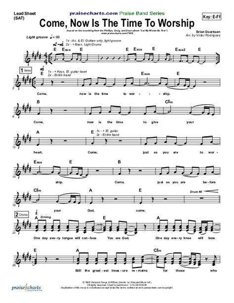 Come Now Is The Time To Worship Sheet Music PDF (Phillips Craig & Dean) - PraiseCharts