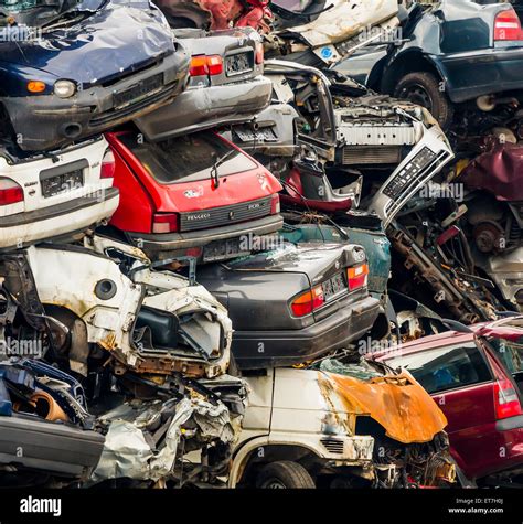 Scrap yard, scrap cars Stock Photo - Alamy