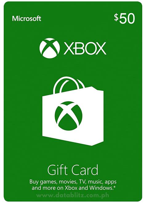 XBOX DIGITAL GIFT CODE US$50 – Datablitz Digital Store