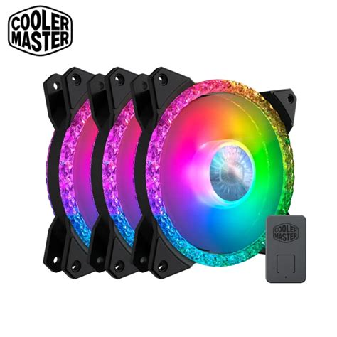 COOLERMASTER MASTERFAN MF120 PRISMATIC RGB TRIO PACK 3 x 120MM FANS ...