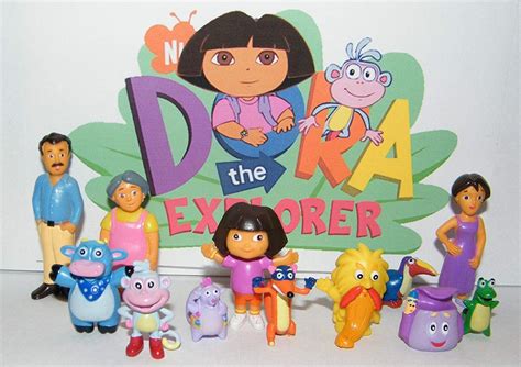 Dora the Explorer Nickelodeon Deluxe Figure Set Toy Playset of 12 with Dora, Boots, Tico, Troll ...