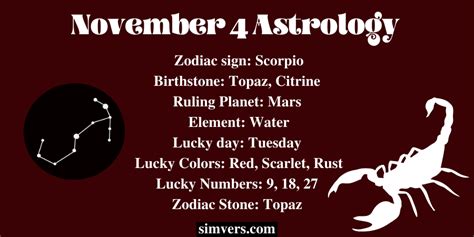 November 4 Zodiac: Birthday, Traits, & More (Detailed Guide)