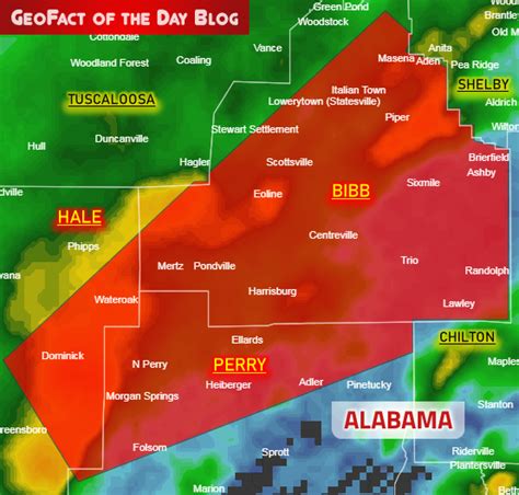 GeoFact of the Day: 2/6/2020 Alabama Tornado Warning 4