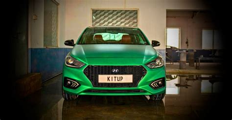 Hyundai India's Verna C-segment sedan in Green Satin paint