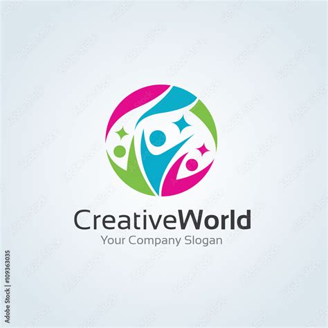 Creative world logo.world logo.people logo,team logo.education logo,idea logo. vector logo ...