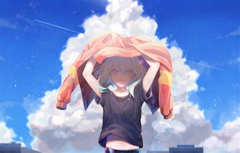 Wallpaper the sky, clouds, jacket, guy, Lio Fotia, Promare images for desktop, section арт ...