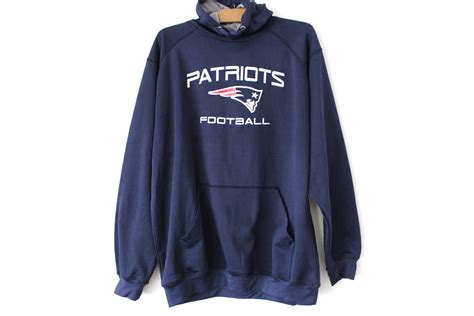 Vintage New England Patriots Sweatshirt, Football Sweater, Blue Hoodie, Retro Jumper, Majestic ...