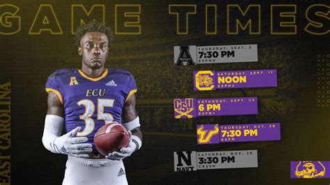 ECU announces start times, TV details for five football games this fall ...