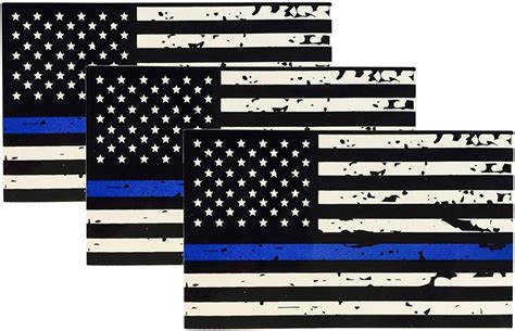 Tattered Blue Line Flag Thin Blue Line Vinyl Sticker Police - Etsy