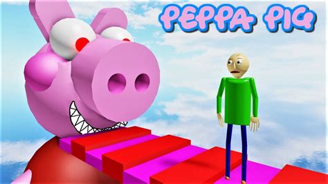 ESCAPE THE GIANT EVIL PEPPA PIG OBBY! Baldi and his friends are trapped ...