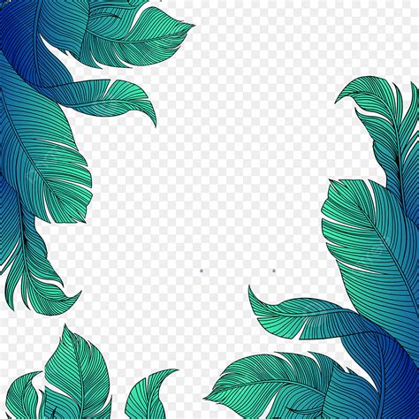 Cartoon Green Leaves PNG Transparent, Cartoon Hand Drawn Green Leaves Border Design Cartoon Hand ...