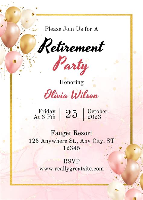 Happy Retirement Party Invitation Stock Vector Royalty