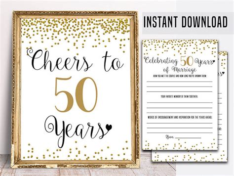 50th Wedding Anniversary Pack, 50th Anniversary Game, 50th Anniversary ...