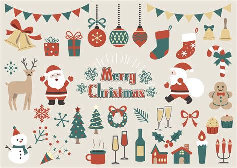 Merry Christmas Elements Vector Art, Icons, and Graphics for Free Download