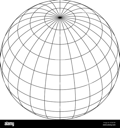 Earth planet globe grid of meridians and parallels, or latitude and longitude. 3D vector ...