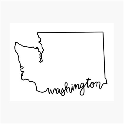 "Washington Outline" Photographic Print for Sale by katecreatespng | Redbubble