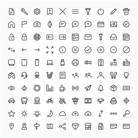 100 Free Line Vector Icons (Ai)