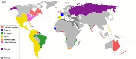 Map of colonies worldwide 1800 (With images) | World political map ...