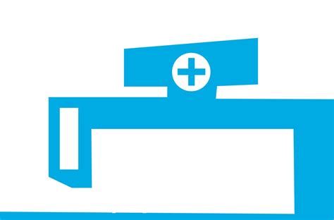 Building Hospital. in flat shape, in modern blue color. Icon Vector ...